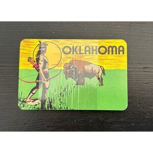 Oklahoma State Souvenir Playing Card Deck With Native American & Bison Design